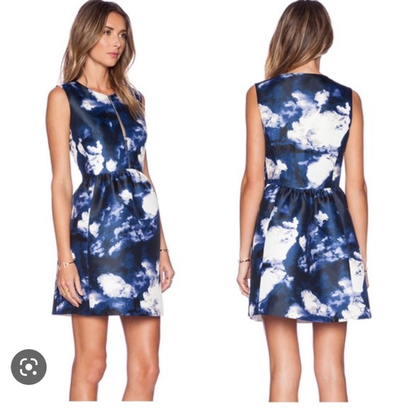Kate Spade Joss Cloud Print Zip Front Dress - Picture 3 of 5